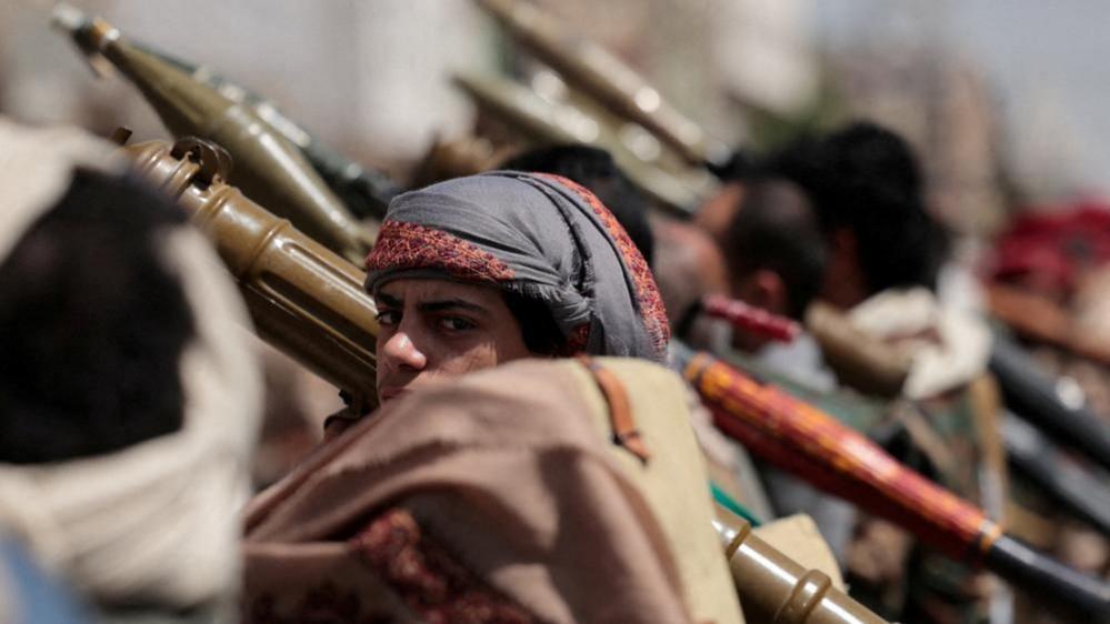 Image caption,The Houthi group is closely allied with Iran and controls much of Yemen
