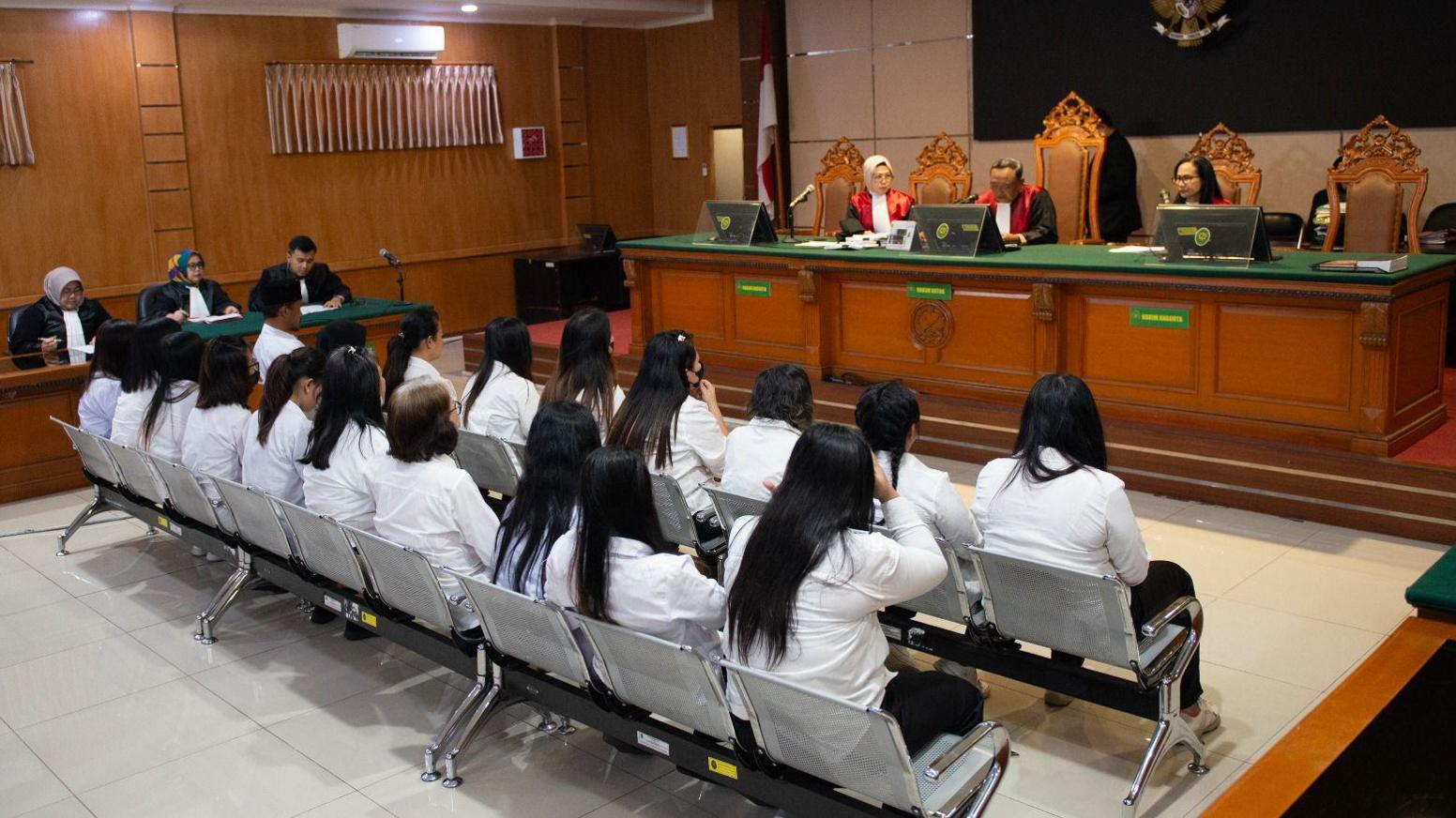 Image caption,Earlier this week a court in West Java found 19 people guilty of trafficking the babies
