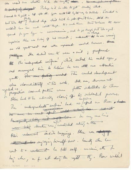 A page from the short story.Photograph: King’s College/Cambridge