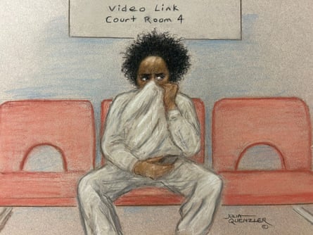 An artist’s sketch of Axel Rudakubana appearing via video link during court proceedings in 2024.Photograph: Julia Quenzler/Reuters