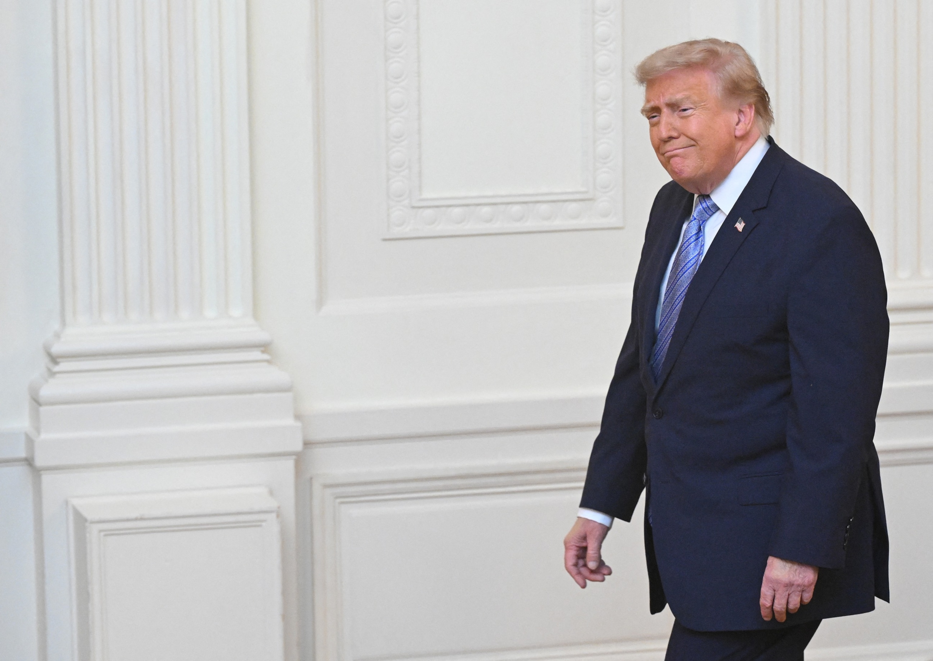 President Donald Trump arrives to address the nation from the East Room of the White House in Washington, July 16, 2026.Saul Loeb/AFP via Getty Images