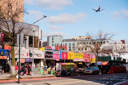 Main Street in the Flushing neighborhood in Queens, New York, on 29 March 2021.Photograph: Gabriela Bhaskar/Bloomberg via Getty Images
