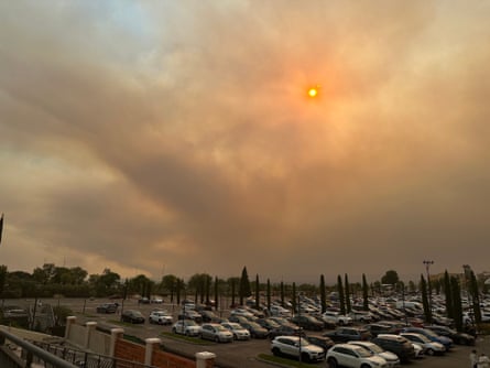 Smoke plumes rise from wildfires near Madrid.Photograph: Xinhua/Shutterstock