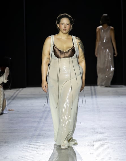 Sinéad O’Dwyer’s Fashion in Motion. London fashion week consistently features more body diversity, according to in the Size Inclusivity Report.Photograph: Peter Kelleher/V&A