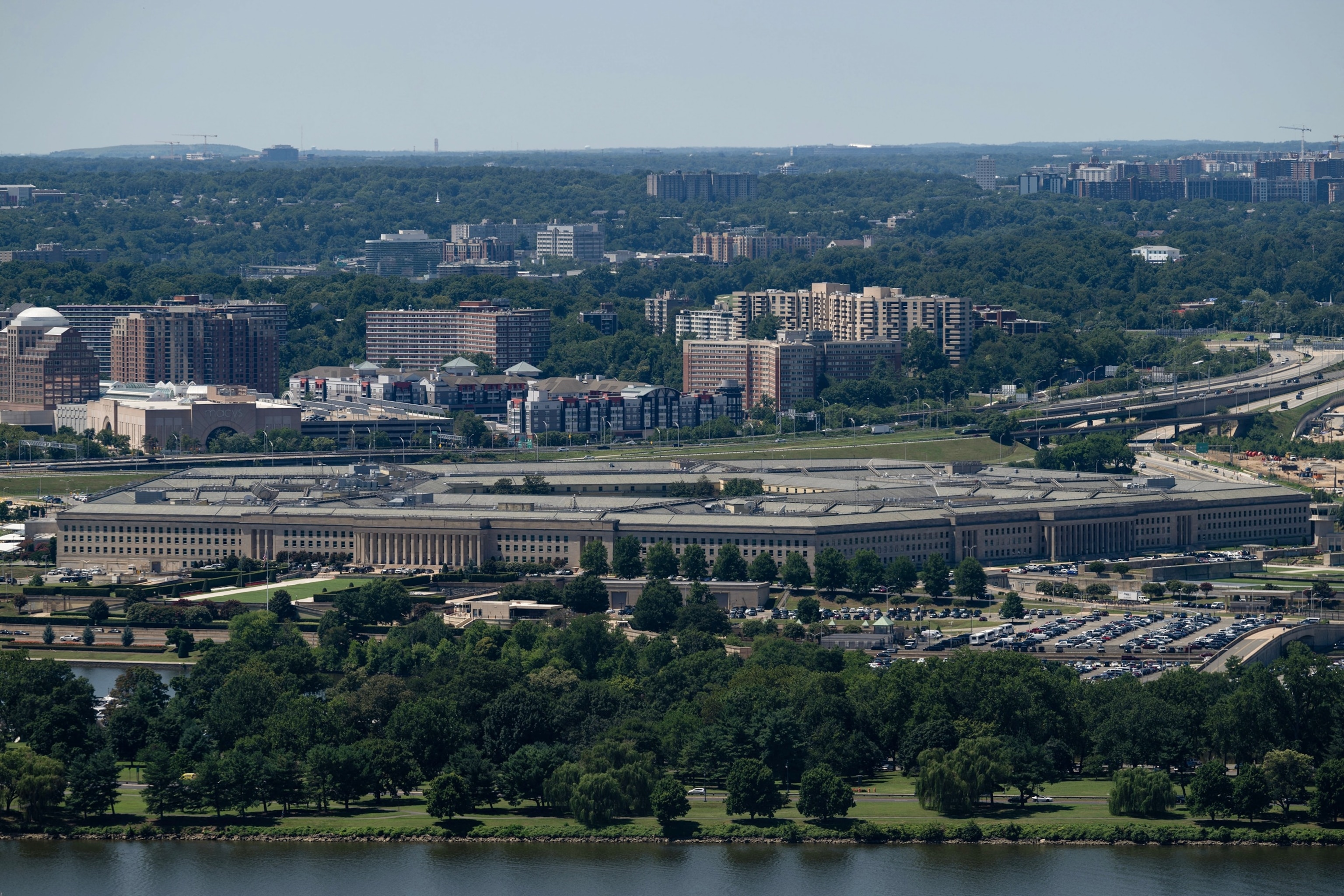 The Pentagon, in Arlington, Virginia, is seen from the Washington Monument observation deck on the National Mall in Washington, DC on July 23, 2026.Kent Nishimura/AFP via Getty Images