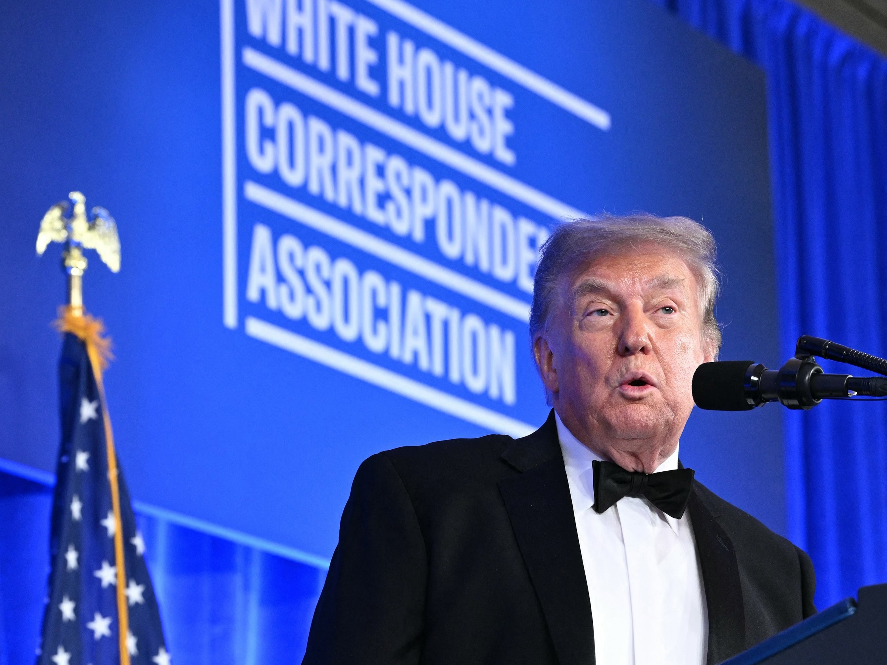 President Donald Trump speaks during the 2026 White House Correspondents' Association Dinner at the Waldorf Astoria in Washington, July 24, 2026.Mandel Ngan/AFP via Getty Images