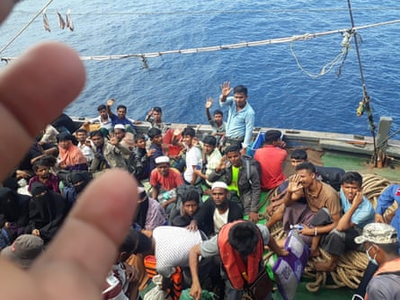 Siraz with other Rohingya in 2022.