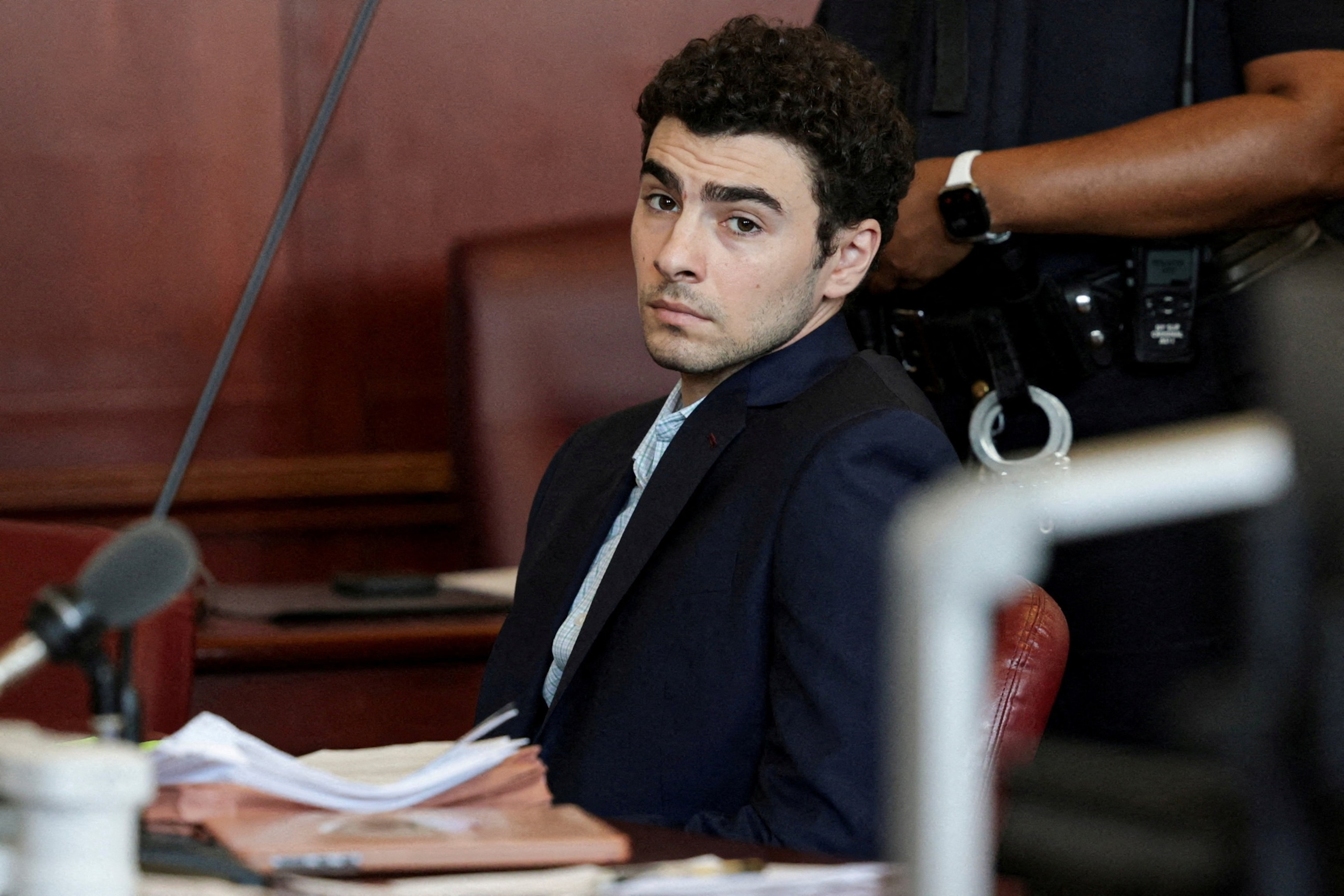 Luigi Mangione appears at an evidence suppression hearing at the Manhattan Supreme Court in New York City, May 18, 2026.Jeenah Moon/Reuters