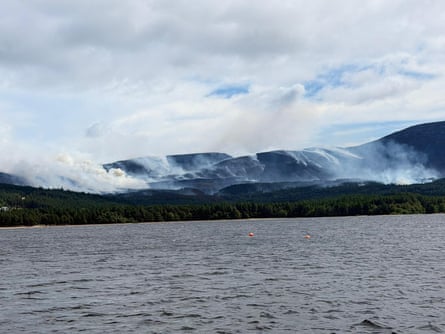 Changing wind conditions have intensified the pace of spread of the wildfire.Photograph: SFRS