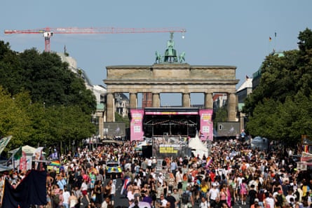 People attend the annual Christopher Street Day parade.Photograph: Maryam Majd/Reuters