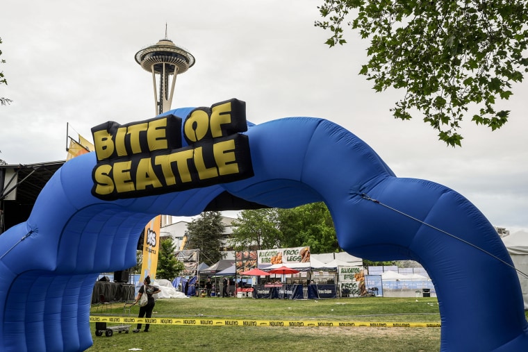 The entrance to Bite of Seattle at Seattle Center on Sunday.Lindsey Wasson / AP