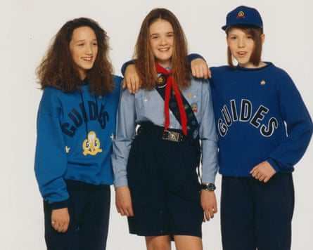 The Girlguiding uniform range designed in 1990.Photograph: Girlguiding/PA