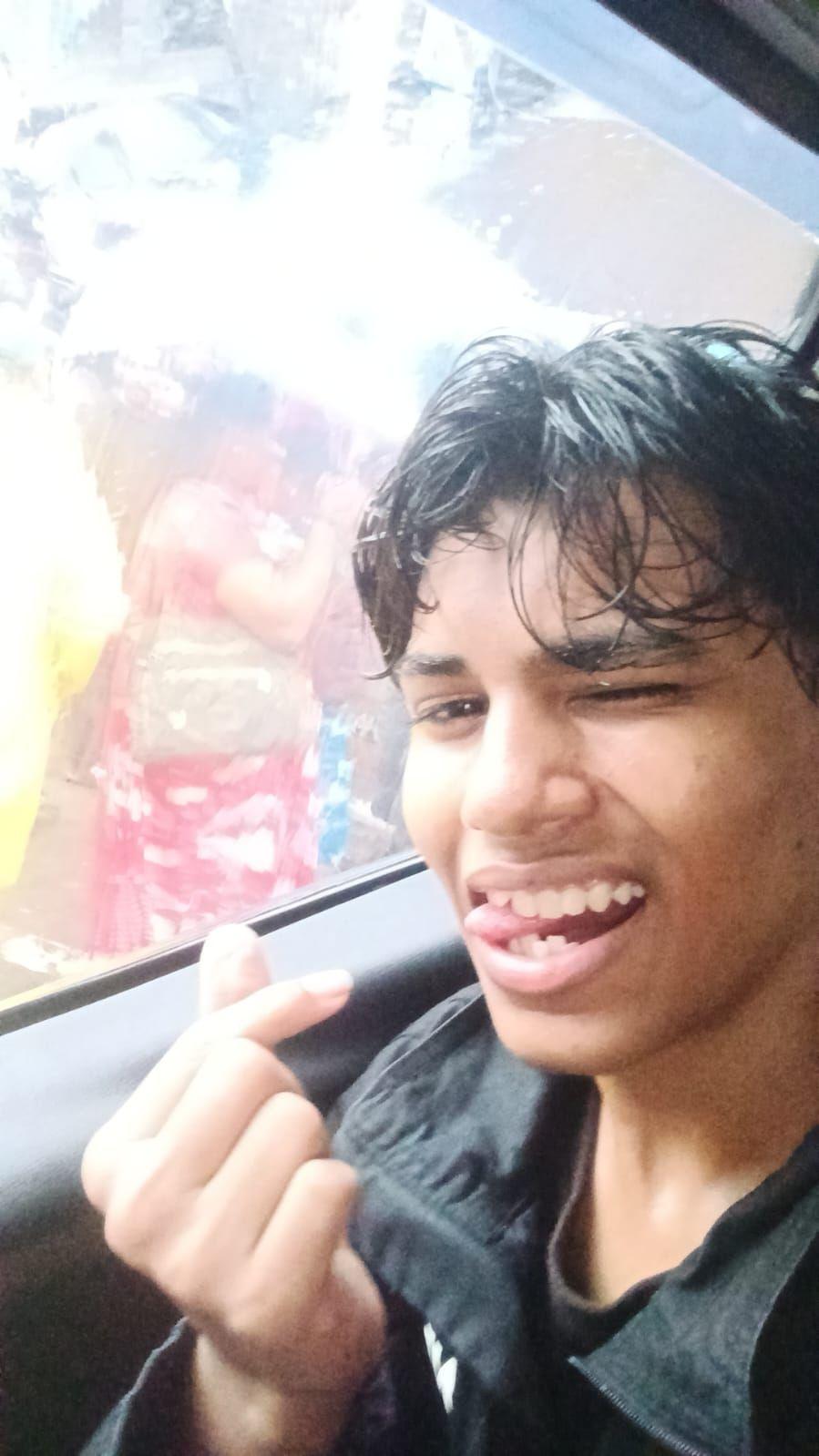 Image caption,Harshvardhan Kadam, 18, posted a video of a police officer threatening to plant drugs on him which went viral