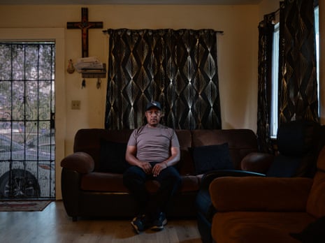 Francisco Longoria at home in San Bernardino.Photograph: Philip Cheung/The Guardian