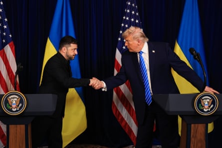 Volodymyr Zelenskyy and Donald Trump in December 2025.Photograph: Joe Raedle/Getty Images
