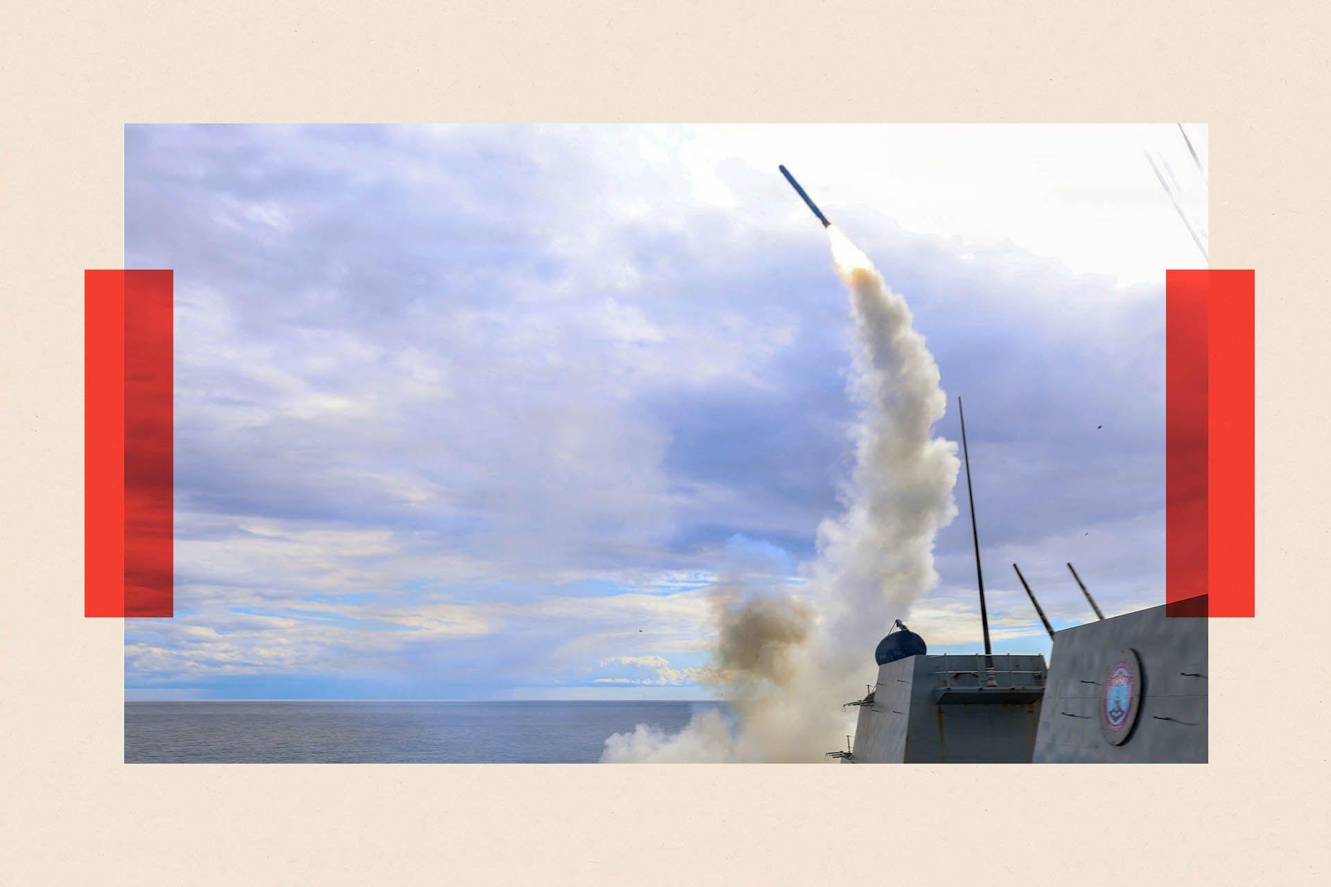 Image caption,The supply of missiles, including Tomahawks, has been depleted
