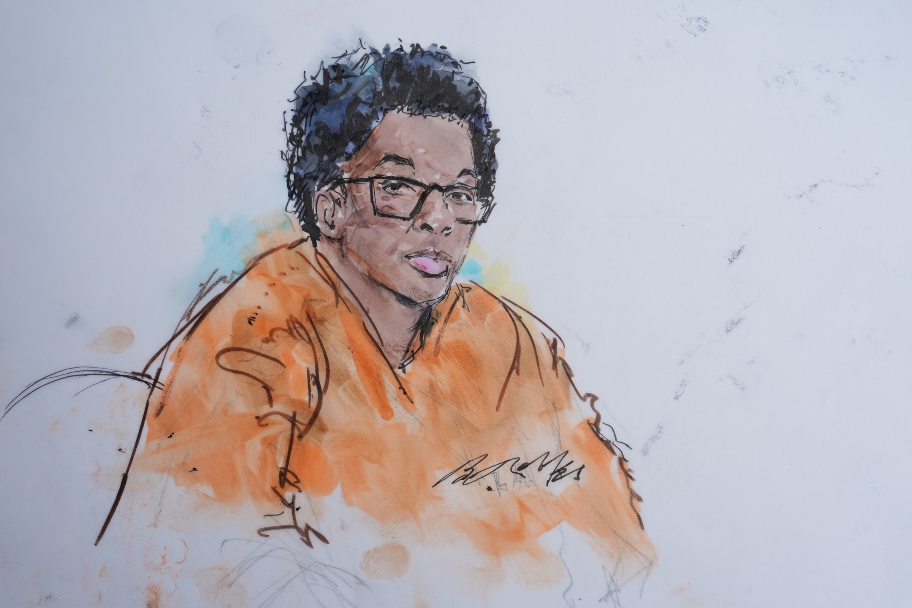 In this courtroom sketch, David Anthony Burke, who is known as D4vd, is seen in court, July 21, 2026, in Los Angeles.Bill Robles/AP Photo