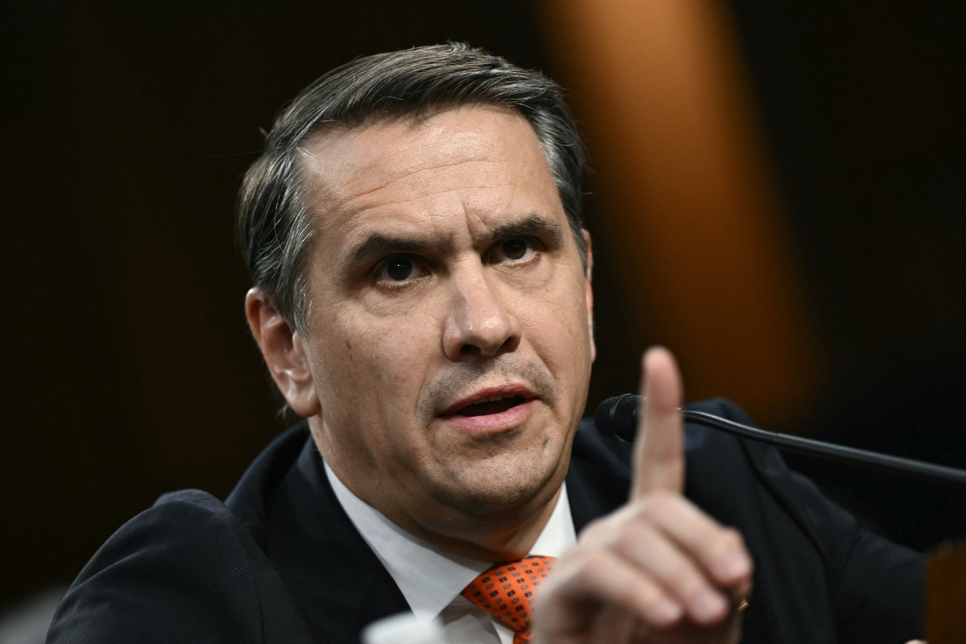 Acting US Attorney General Todd Blanche testifies during a Senate Judiciary Committee hearing on his nomination to be Attorney General, on Capitol Hill in Washington, July 15, 2026.Brendan Smialowski/AFP via Getty Images