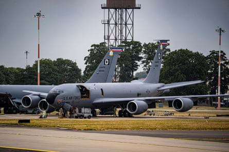 A US aircraft at RAF Mildenhall.Photograph: Ben Birchall/PA
