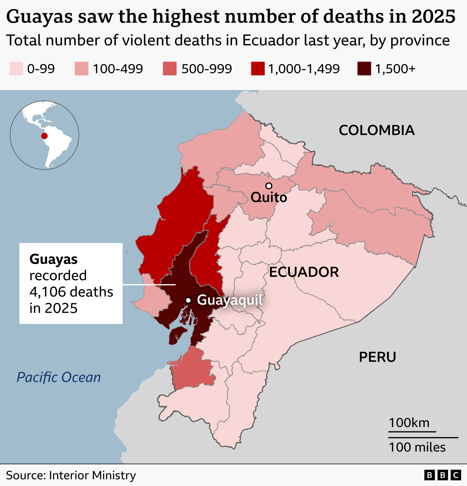 Image caption,Guayas, the province where Durán is located, had the highest number of violent deaths last year
