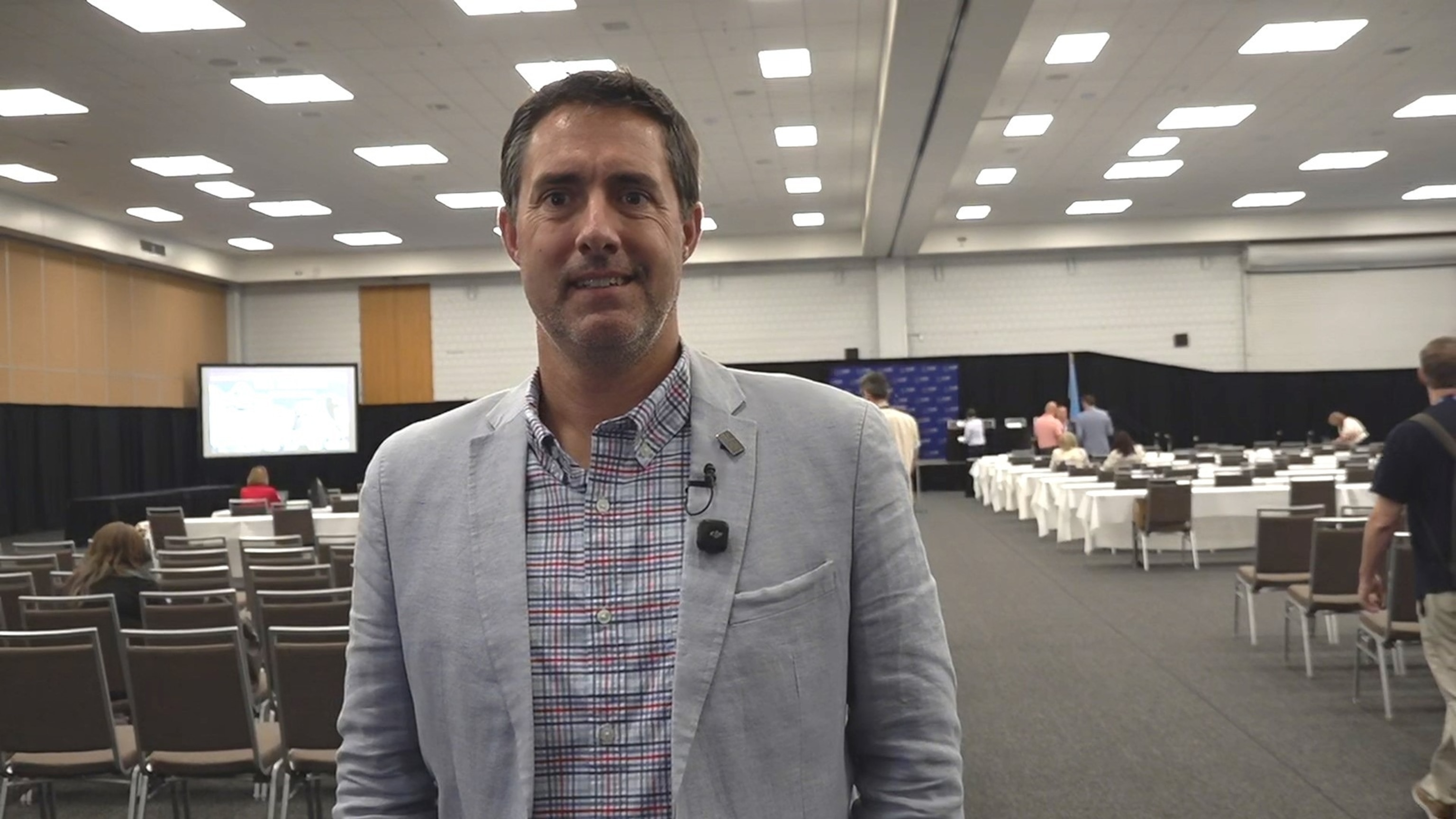 Ohio Secretary of State Frank LaRose speaks to reporters at the summer meeting of the National Association of Secretaries of State summer conference in Rapid City, South Dakota on Thursday, July 16, 2026.ABC News
