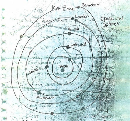 One of the notes police found.Photograph: Devon and Cornwall police