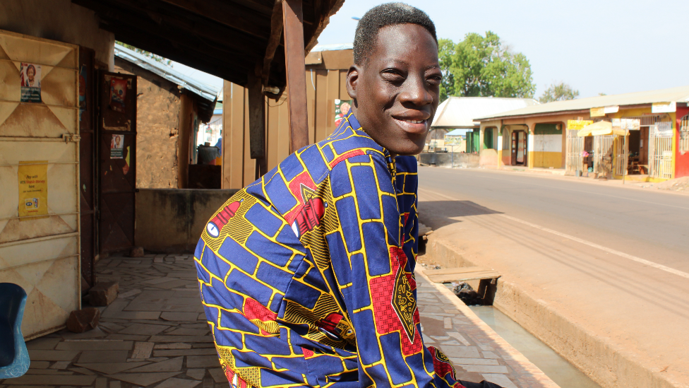 Image caption,Marfan syndrome caused his spine to become abnormally curved