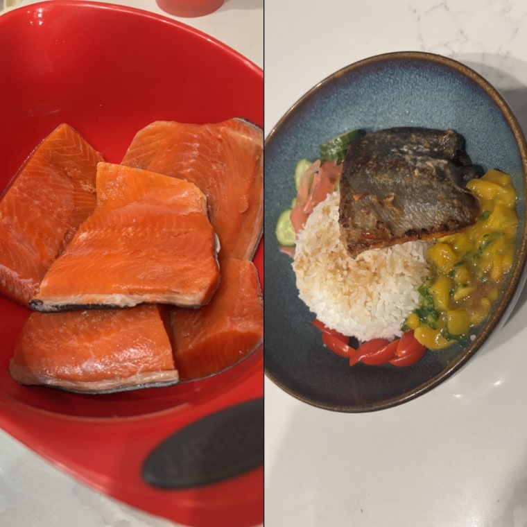 Butcherbox's sockeye salmon was firm, juicy and maintained its bright pink coloring throughout the cooking process.Courtesy Ashley Morris