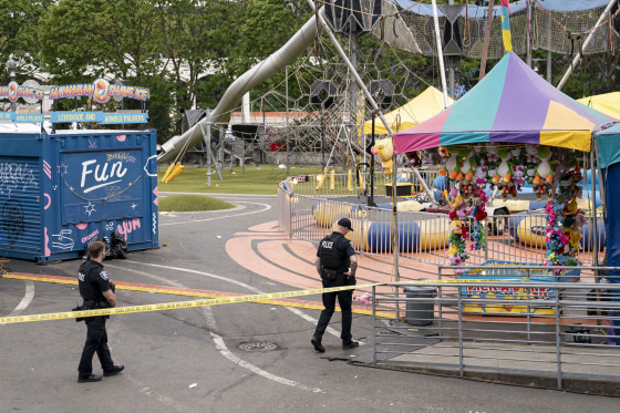 Police tape cordons off the location of the shooting at Bite of Seattle.David Ryder / Getty Images