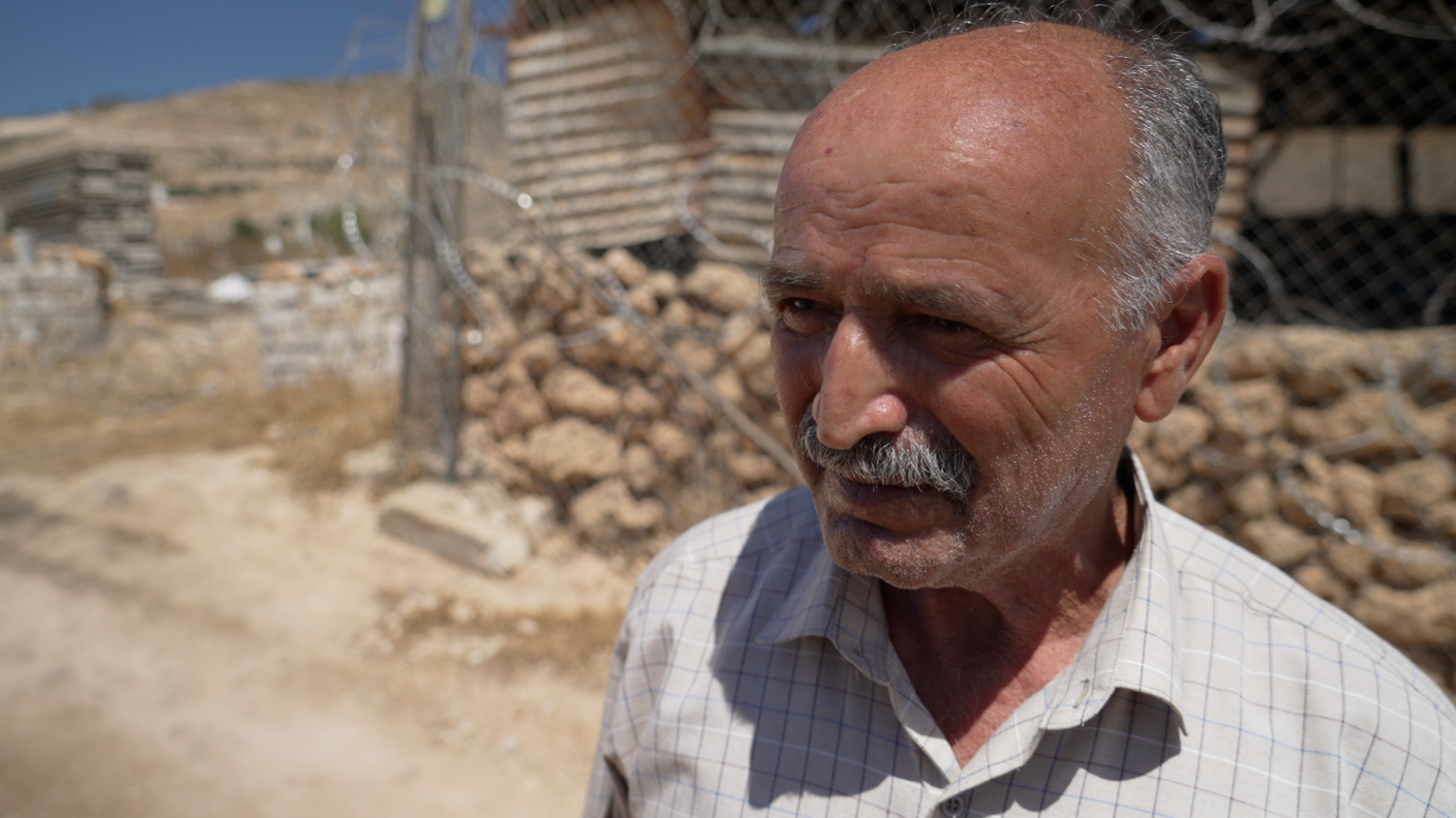Image caption,'The army is the settlers, but their clothes are green,' says village councillor Abu Waheed