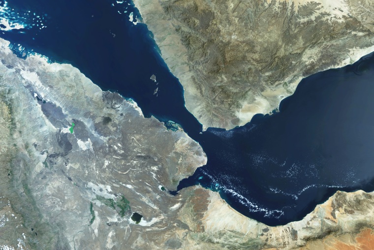 Satellite imagery of the Bab el-Mandeb Strait.Gallo Images / Copernicus Sentinel Data 2026 via Getty Images