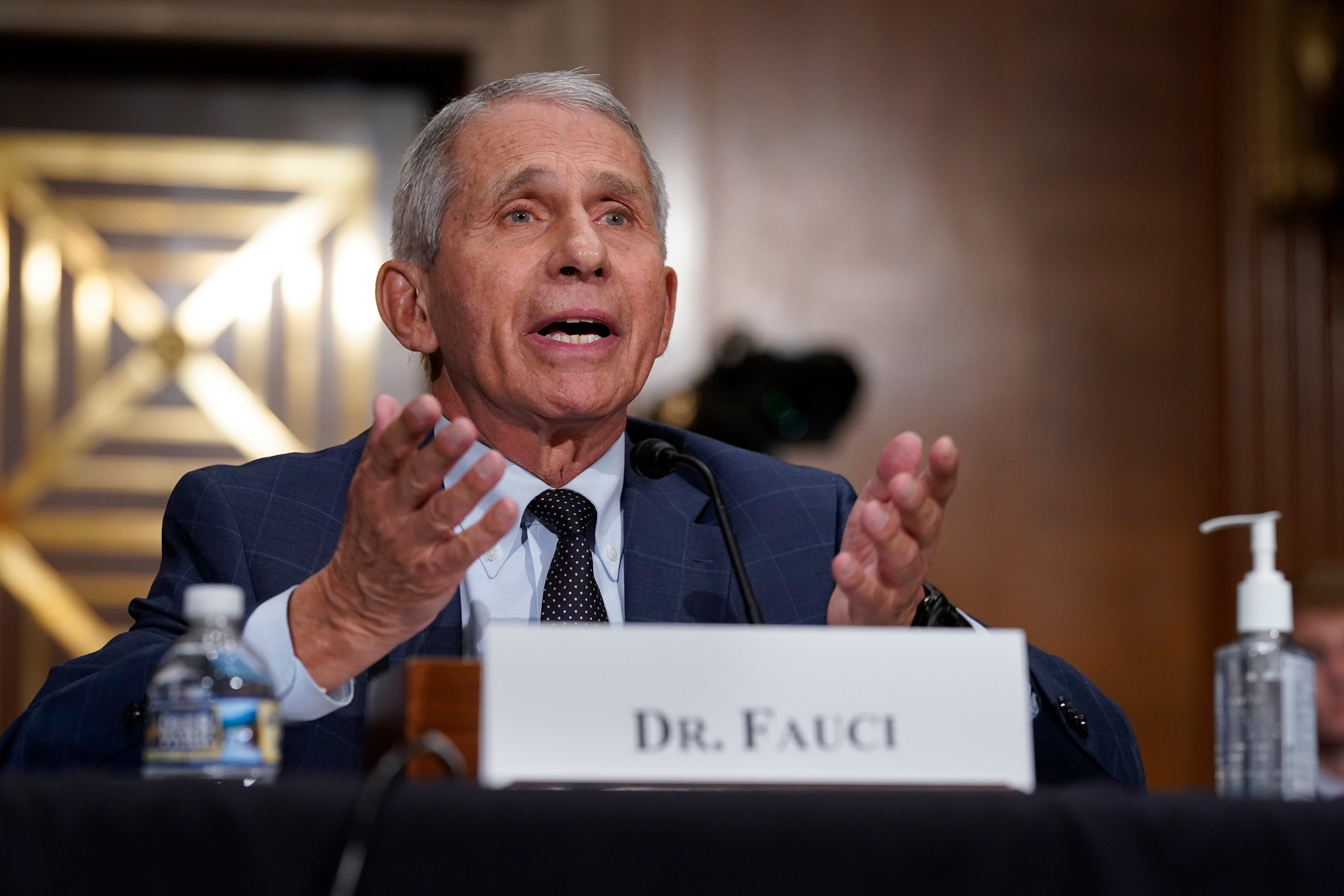 Top infectious disease expert Dr. Anthony Fauci responds to accusations by Sen. Rand Paul, R-Ky., as he testifies before the Senate Health, Education, Labor, and Pensions Committee, on Capitol Hill in Washington, Tuesday, July 20, 2021.J. Scott Applewhite/AP