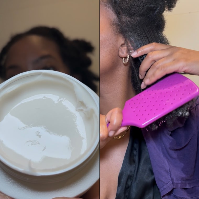 The conditioner initially has a thick texture, but melts into my hair as I apply it and brush it through.Courtesy Ashley Morris