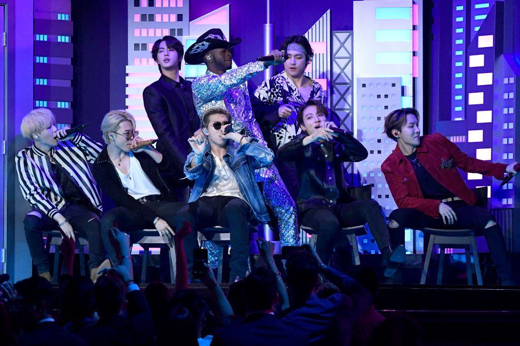 Image caption,Fans had hoped that BTS might perform at this year's Grammys, where their US number one single Swim was expected to be among the nominees