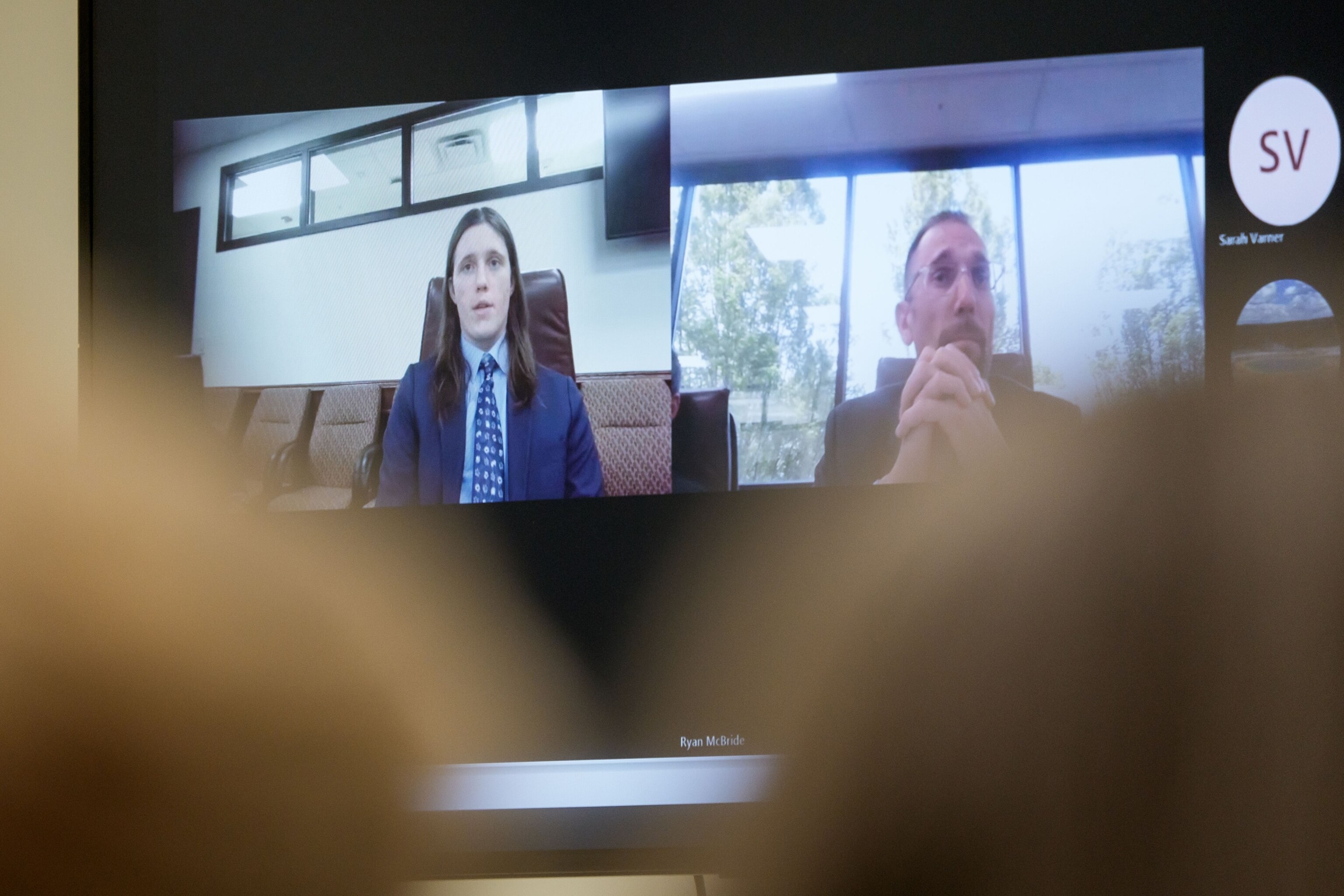 A video interview with Lance Twiggs, Tyler Robinson's roommate and reported romantic partner, is shown, July 9, 2026, during a preliminary hearing for Tyler Robinson.Pool/Getty Images