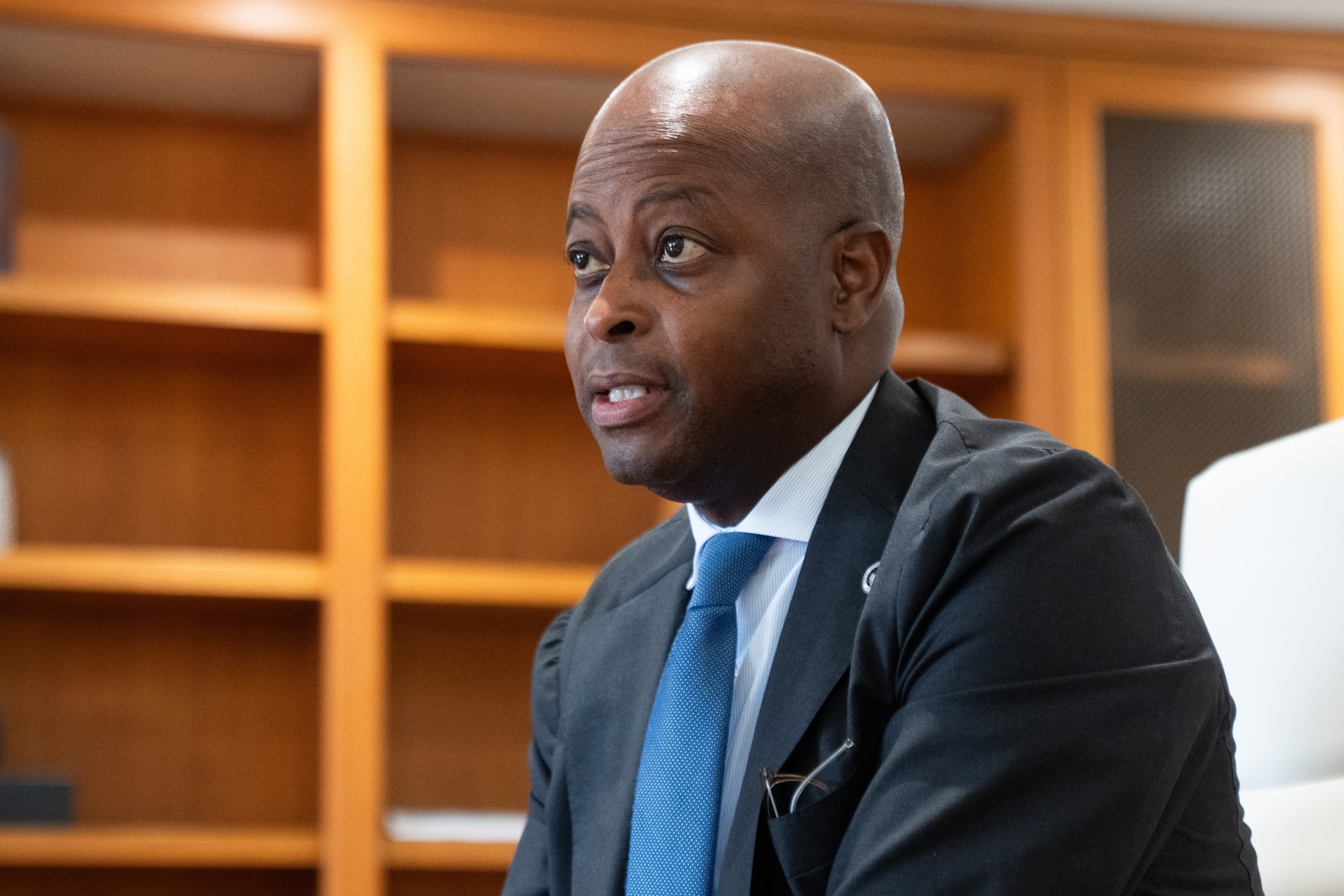 Howard University interim president Wayne A. I. Frederick sits for an interview, Wednesday, July 29, 2026, in Washington.Allison Robbert/AP Photo