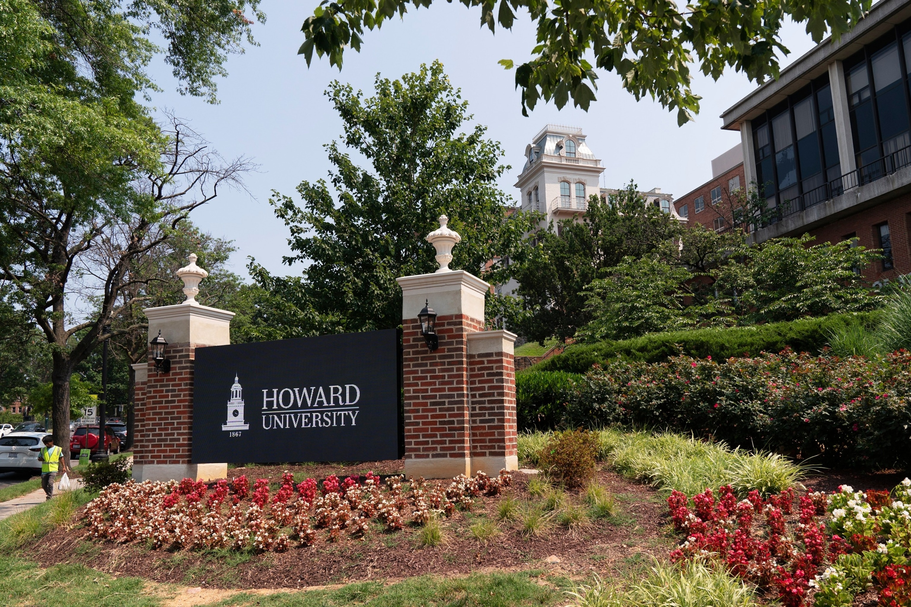 FILE - A sign welcomes people to the Howard University campus in Washington on July 6, 2021.Jacquelyn Martin/AP Photo