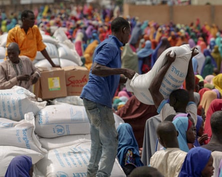 A World Food Programme distribution centre in Dikwa, Borno state, Nigeria, August 2025.Photograph: Sodiq Adelakun/Reuters