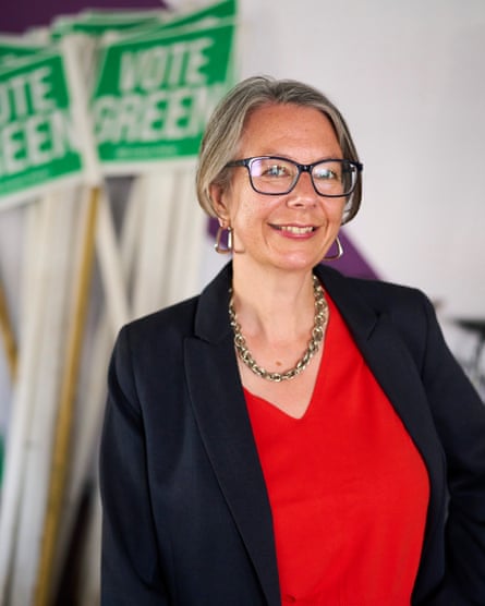 The Green candidate, Geraldine Coggins; sources in her party believe its popularity in Greater Manchester has been underestimated.Photograph: Christopher Thomond/The Guardian