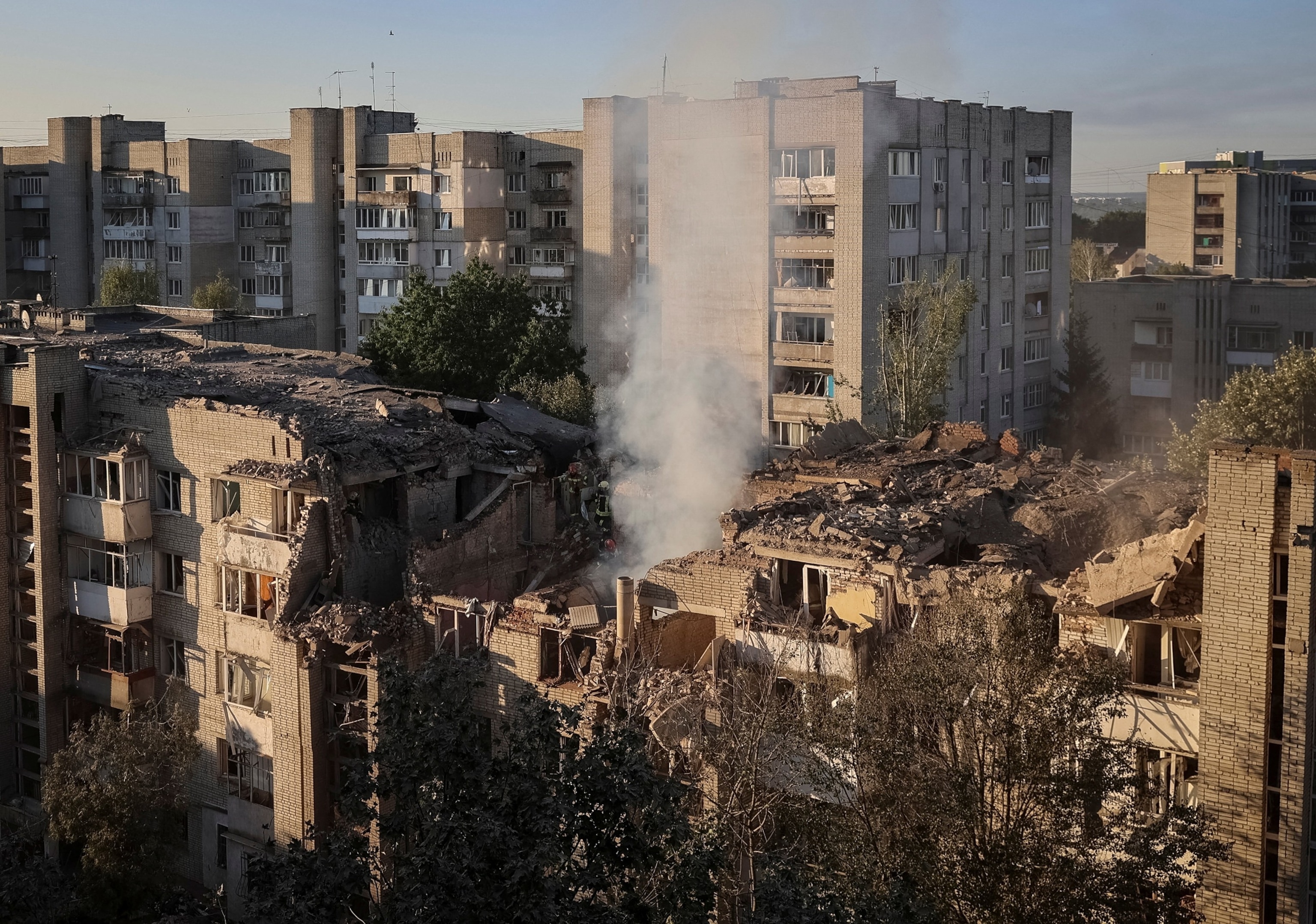 Rescuers work at the site of an apartment building hit by a Russian missile strike in Lviv, Ukraine, on July 30, 2026.Roman Baluk/Reuters