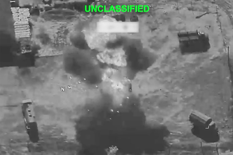 Smoke rises following explosion at an unknown location, during what Central Command said were strikes on Iran, in this video still released on Wednesday.U.S. Central Command