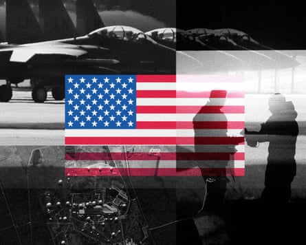 US military bases illustration.Illustration: Guardian Design/Getty