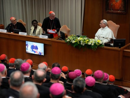 Pope Leo XIV, right, at the presentation of his first encyclical, Magnifica humanitas.Photograph: Alessandra Tarantino/AP