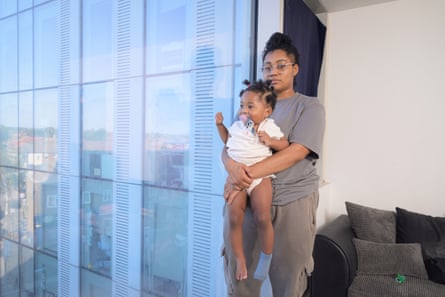 Sabrina Walters will soon be moving out of the Britannia Point building.Photograph: Christian Sinibaldi/The Guardian