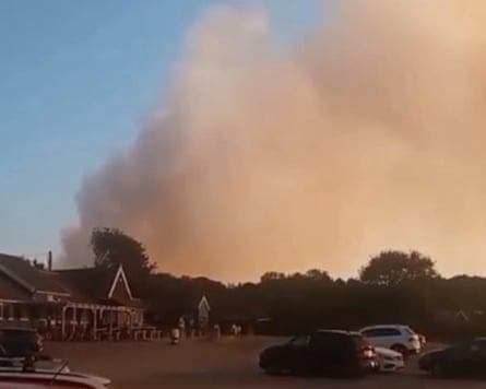 Smoke rising from the fire.Photograph: Suffolk fire and rescue service