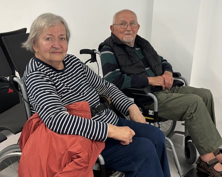 Maria and Czeslaw Krupa in Kraków airport.Photograph: Image courtesy of Stephanie Postle Krupa/The Krupa family