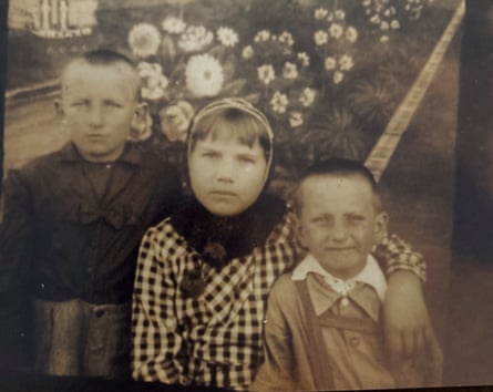 Czeslaw Krupa, left, with his brother and cousin in Africa in 1944.Photograph: Image courtesy of Stephanie Postle Krupa/The Krupa family