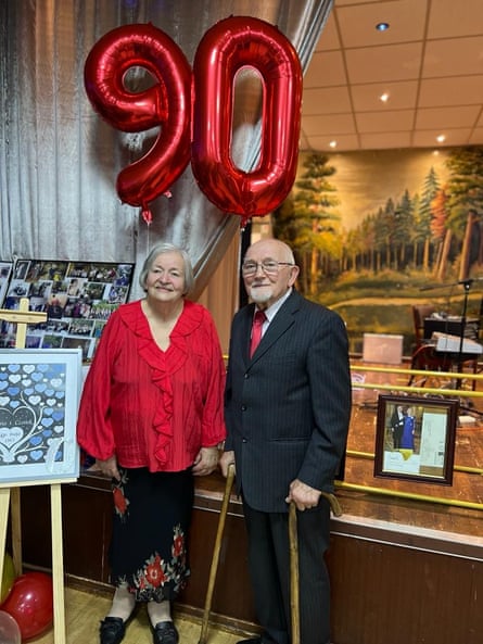 Maria and Czeslaw Krupa celebrate Czeslaw’s 90th birthday in Bury.Photograph: Image courtesy of the Krupa family/The Krupa family