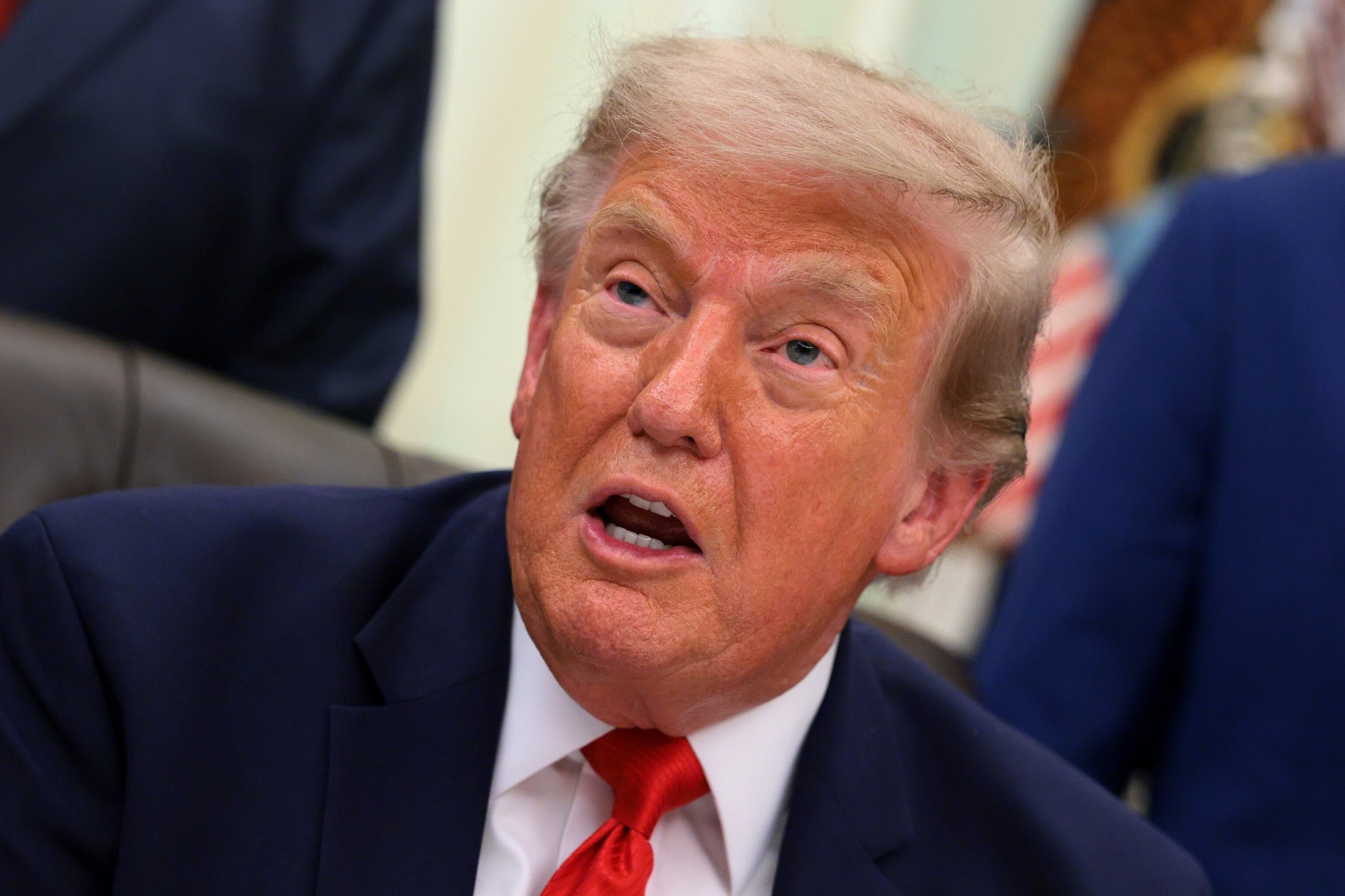 President Donald Trump speaks in the Oval Office of the White House about Dulles International Airport modernization, July 29, 2026, in Washington.Chip Somodevilla/Getty Images