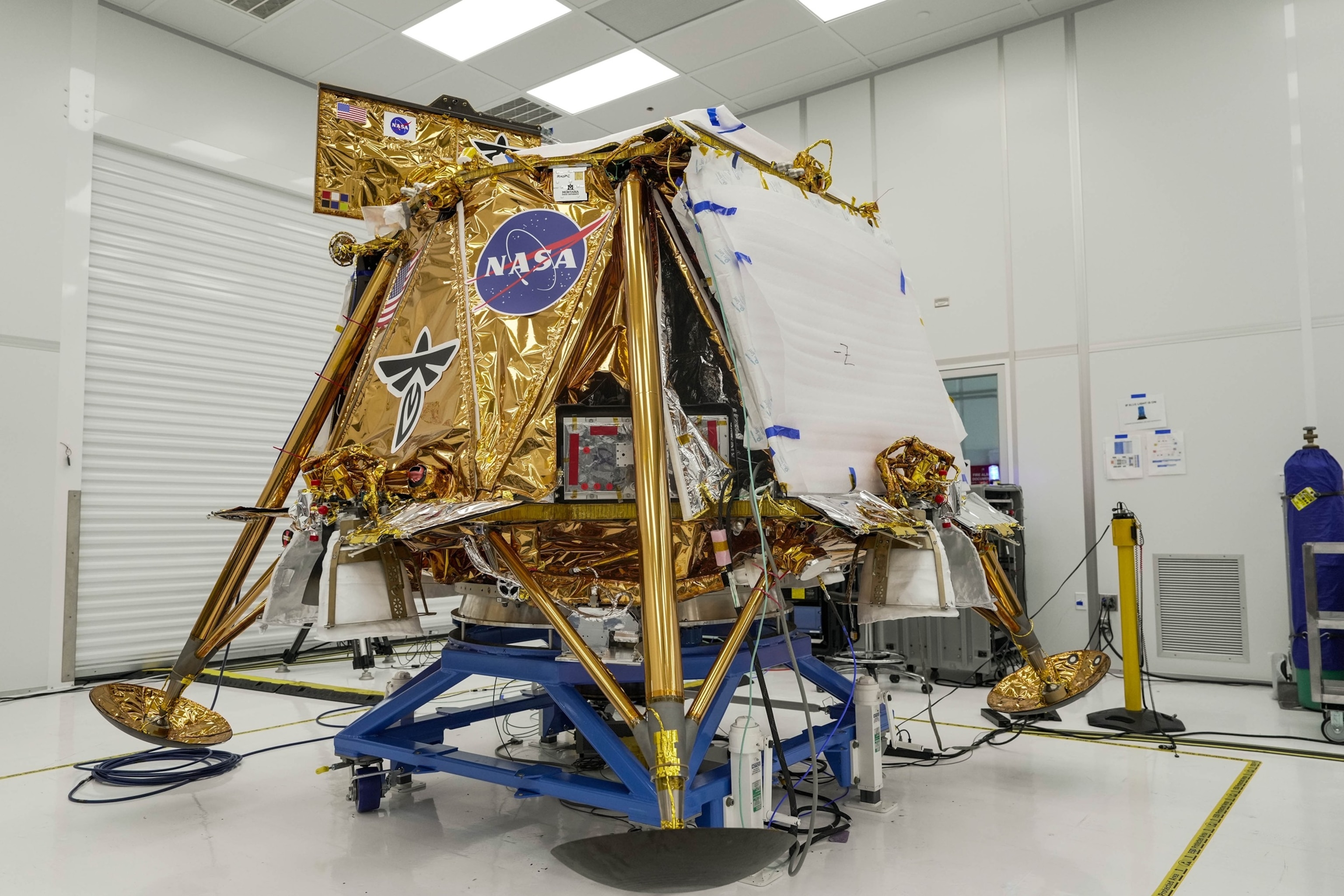 The Blue Ghost moon lander is photographed at Firefly Aerospace headquarters, Dec. 3, 2024 in Cedar Park.Raquel Natalicchio/Houston Chronicle via Getty Images